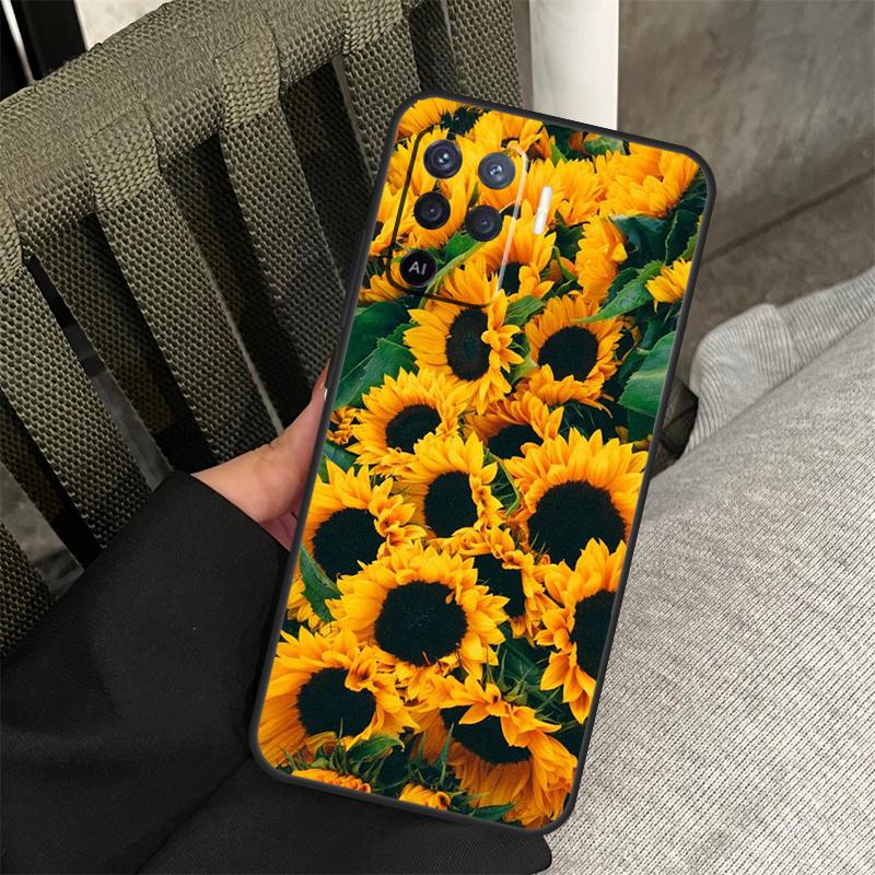 Sunflower Case For Oppo A18 A38 A58 A78 A98 A74 A94 A54 A40 A60 A80 A16 A76 A96 A15 A57S A17 A77 Cover