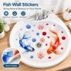 Waterproof Fish Wall Stickers Self-Adhesive Sink Stickers Fish Wall Decals Sink Decoration