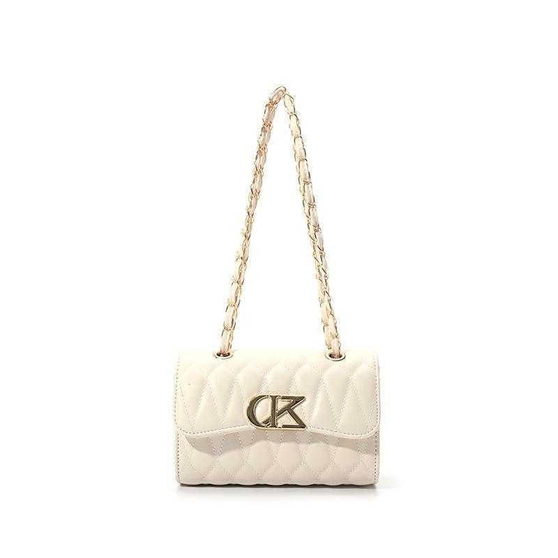 New Niche Textured Women's Bag Versatile Shoulder Messenger Chain Bag Simple Embroidered Diamond Bag