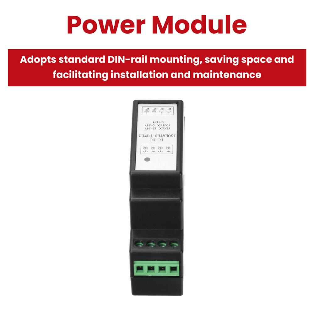 DIN Rail Mounted Adjustable Power Supply Module 12-24V Input 0-24V Output Isolated Design Supports Modbus Communication RS485