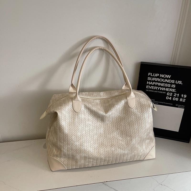 Vintage Tote Bag PU Large Capacity Shoulder Bag Women's Travel Bag