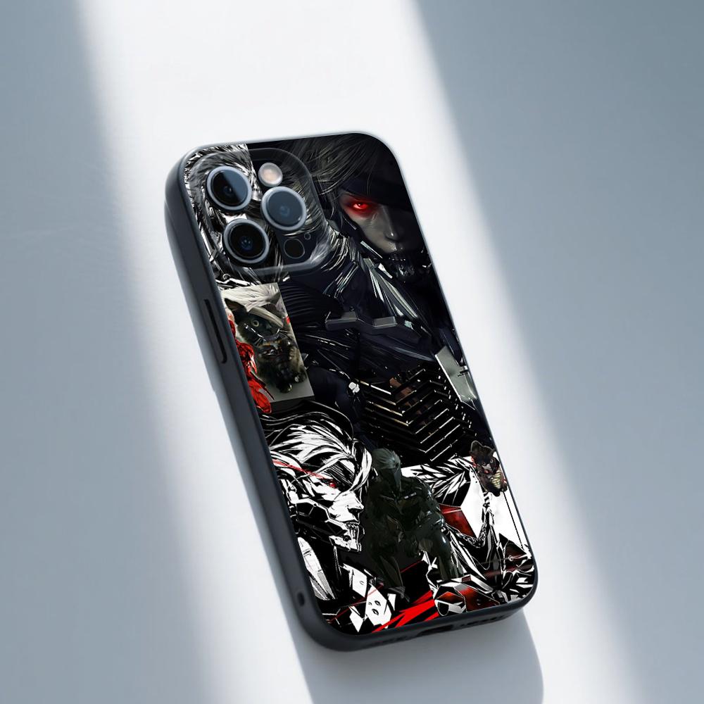 

Raiden M-Metal G-Gear Phone Case For iPhone 16,15,14,13,12,11,Pro,Max,Plus,X,XS,SE,E,Mini,Soft Silicone Black Case iPhone14