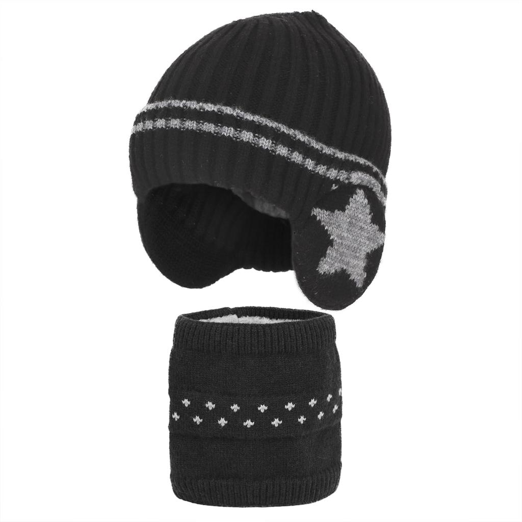 Knit Hat for with Earmuffs and Neck Knit Cold Perfect for and Outdoor Ages 9 Months 7 Available in Black and 3 Colors [RUIXIA1] Boys, Baby, Warmer,