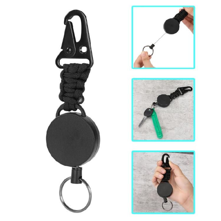 Outdoor Antitheft Keychain Tool Retractable Pull Badges Holder Steel Wire Rope Buckles Key Holder Chain Enduring