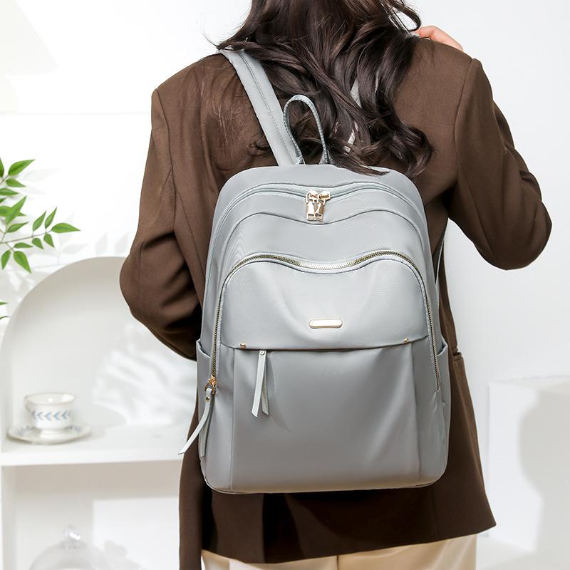 Schoolbag1011 Women's New Oxford Cloth Backpack Casual Anti-splashing Light Versatile Travel Bag Canvas Student School Bag