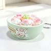 Plastic Mini Bread Squeeze Toy Keychain With Cartoon Pattern For Kids And Teens