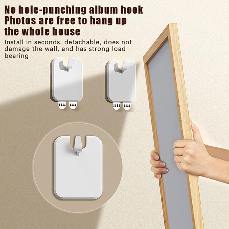 1/2/10Pcs Picture Frame Hook Punch-Free Self-Adhesive Wall Hooks Strong Adhesive Seamless Wall Hanging Organizer