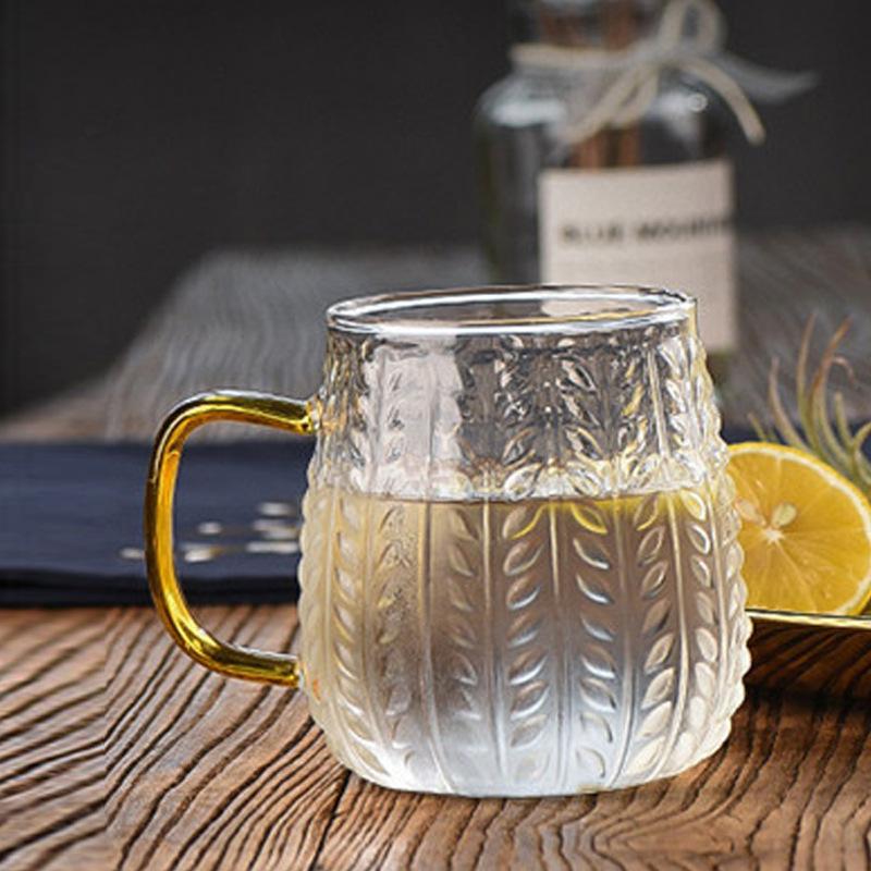 

Стеклянный кувшин для холодной воды с узором пшеничного колоса, из высокоборосиликатного стекла, бытовой, большой емкости, для сока и лимонада