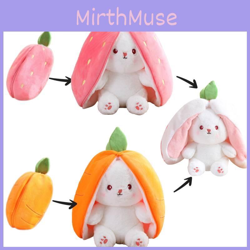 Shapeshifting Fruit Rabbit Plush Toy Stuffed Action Dolls Kids Throw Pillow