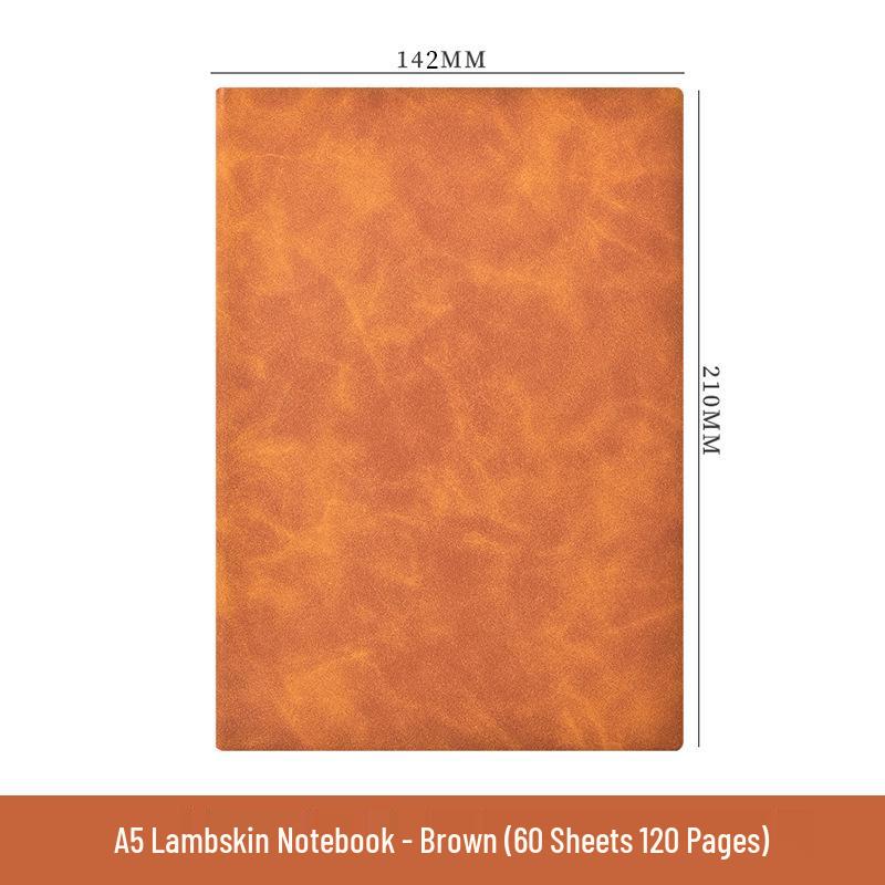 A5 PU Leather Sheepskin Notebook with Custom Logo - Business Diary & Meeting Minutes Book