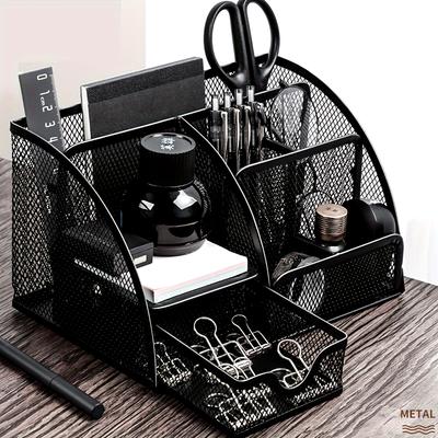 1ks vícečlánkový kovový držák kreativního pera Barel na tužky Velkoobchodní zásuvka pro ukládání multifunkčních kancelářských papírů Stolní úložný box