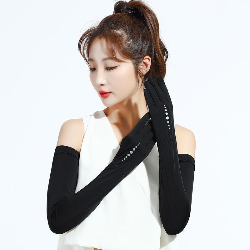 Lange Sonnenschutzhandschuhe, Großhandel, Sommer-Armstulpen für Damen, UV-Schutz, Eishandschuhe, EisSeiden-Fahrradhandschuhe