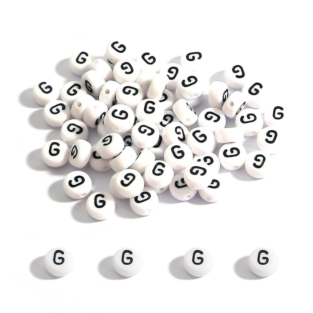 100Pcs Acrylic Letter Round Flat Beads DIY Jewelry Making Accessories