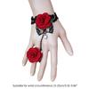 Rose Lace Hand Chain Ring Bracelet Chain Tassel Coins Finger Bracelet Sweet Hand Jewelry for Women and Girls Gifts