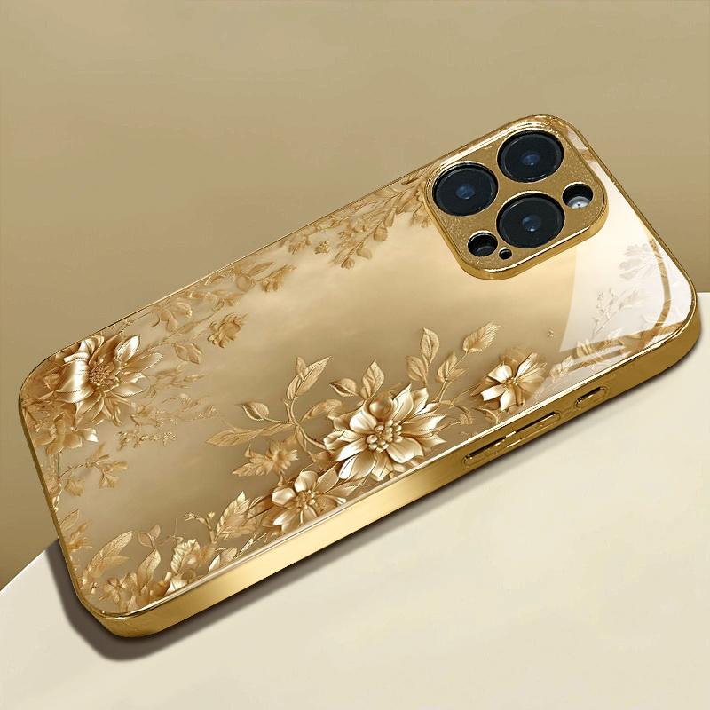 Coque de téléphone en verre plaqué électrique, adaptée pour iPhone 17, 16, 15, 14, 13, 12, 11pm Pro Plus et autres modèles de téléphone.