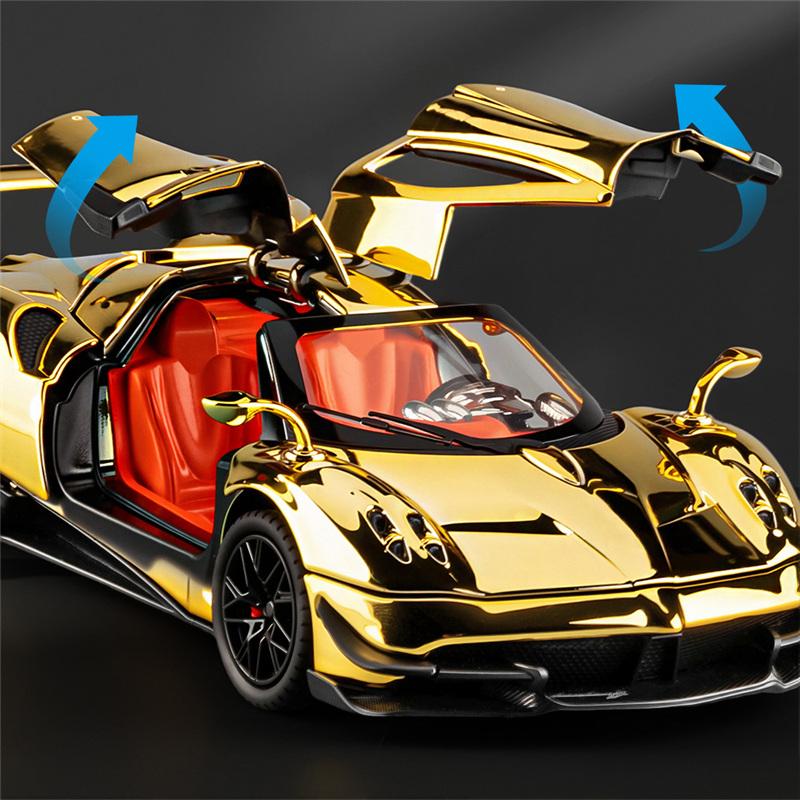 1:32 Pagani Huayra Dinastia Alloy Electroplating Sports Car Model Metal Toy Track Racing Vehicle Car Model Sound Light Kids Gift