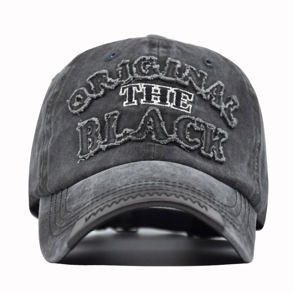 Unisex Vintage Baseball Cap Washed Cotton Hats For Men Women Casual BLACK Letter Embroidery Cap Outdoor Sports Cap