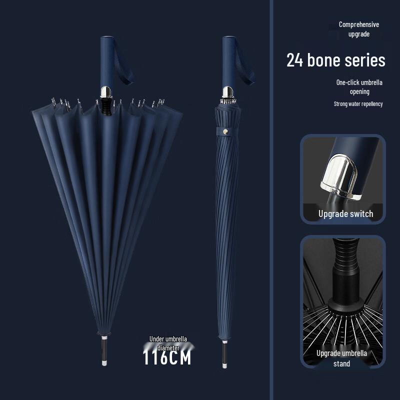 Handun 24-Rib Automatic Long Handle Windproof Umbrella