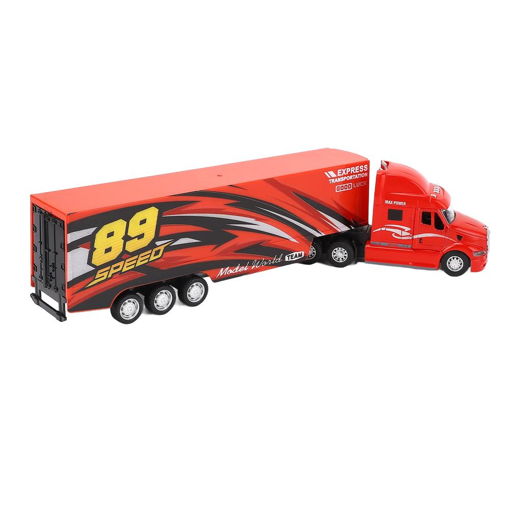 Container Truck Toy with Lights and Sounds Alloy Lifelike Transport Vehicle Model Car for Birthday D