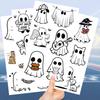 New Cartoon Cute Ghost Ghost Tattoo Stickers Waterproof Party Party Gift Funny Face Stickers