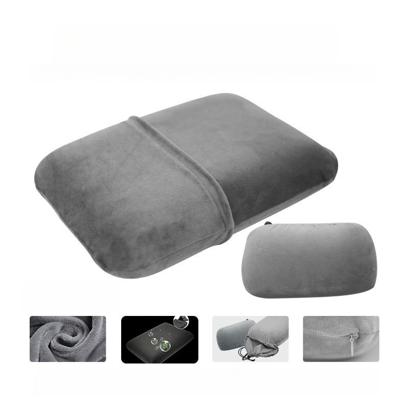 

Подушка для кемпинга с эффектом памяти для путешествий на открытом воздухе, портативная подушка для сна с легкой сжимаемой подушкой для пеших походов, офиса, автомобиля 35x27x10cm серый