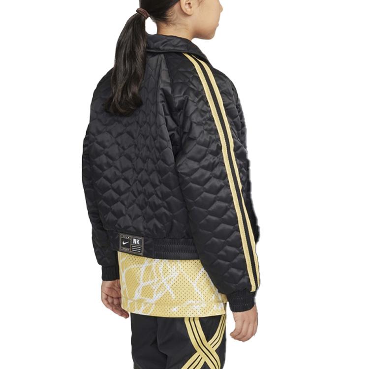 Nike Junior Quilted Bomber Down Jacket Black Infinite Gold FV0319-010