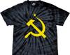 Yellow Hammer and Sickle Adult Spider Tie Dye Tee T-Shirt YELLOWHAMMER-1000S