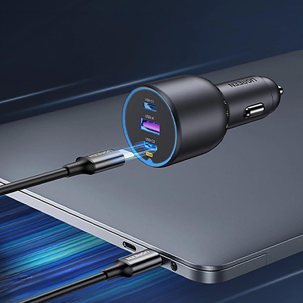 Ugreen Ec705 Autoladegerät 130W 2X USB-C 1X USB-A - Grau