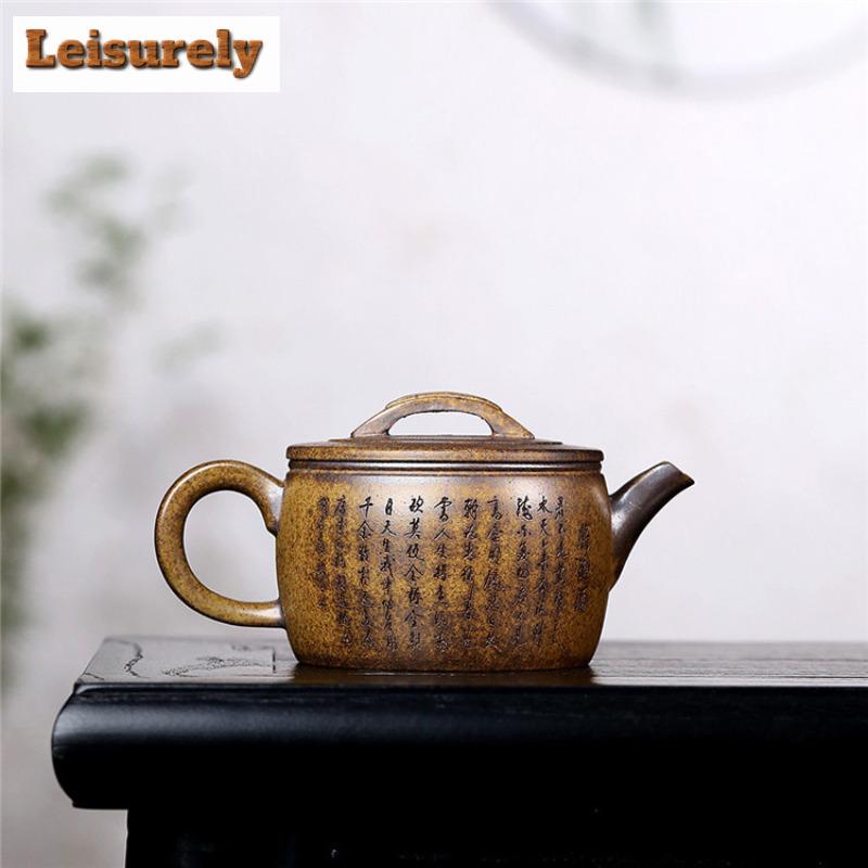 300ml Yixing Lilla Leire Tekanner Håndlaget Kanne med Stor Kaliber Rå Malm Hypertermi Seksjon Gjørmekjele med Filter Zisha Tesett Gave