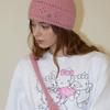 Slowslowly Lily Fur Handmade Crochet Short Beanie _ Pink