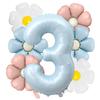7pcs Matte Finish Daisy Balloon Number Wedding Decor Birthday Party Decoration Aluminum Foil Balloon Baby Shower Decorations