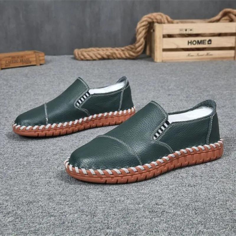 Genuine Leather Casual Shoes for Men Fashionable Men Loafers Comfortable Men's Driving Shoes Slip-on Male Flats Chaussure Hommes
