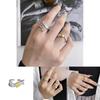 Unique Irregular Textured Zirconia Stone Ring For Women Fashionable Adjustable Open Band