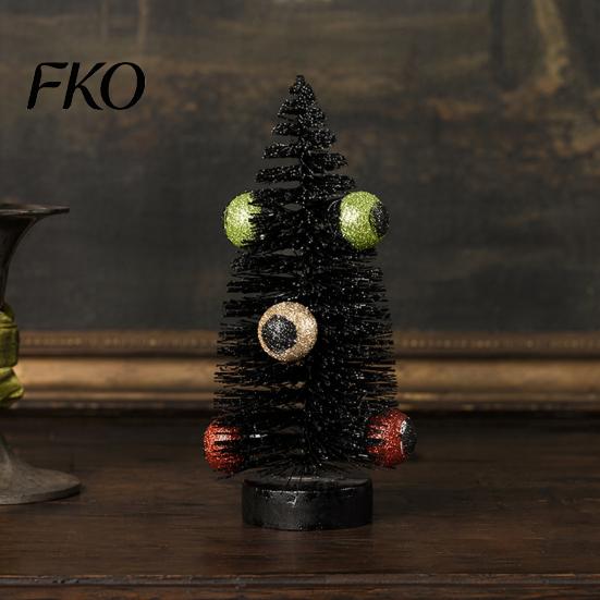 Outdoor Halloween Decorations Black Tree with Eyeball Decor, Spooky Dark Centerpiece for Decor Desk Shelf, Creative Party Scene Ornament, Festive Home