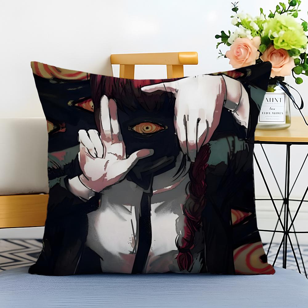 

CChainsaw Man Cushion Cover Washable Linen Pillowcase Soft for Sofa Bed Cozy Home Room Decor 30x30cm