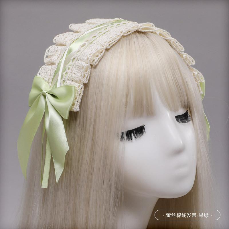 Handmade Bow Lace Headband Japanese Girl Lolita Hairpin Soft Cute Two-dimensional Headgear Cute Sister Hair Accessories
