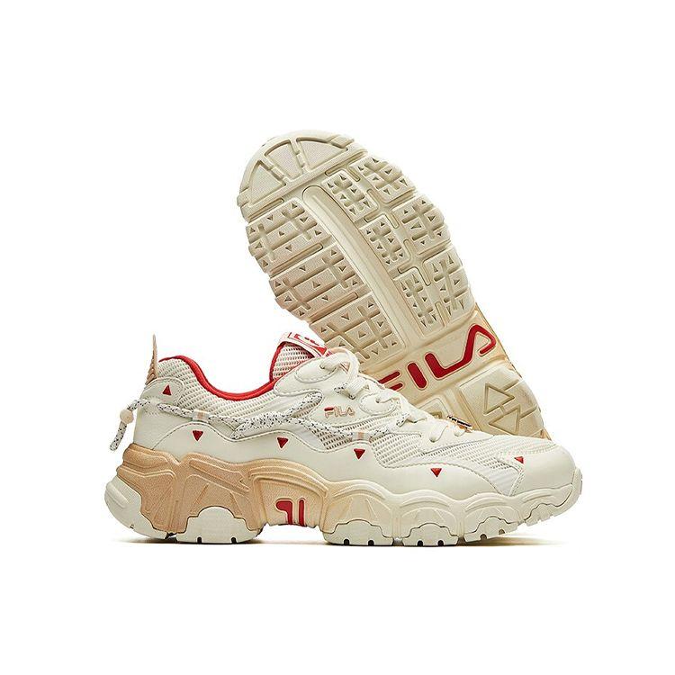 Fila Cat Paw 2.0 520 Fabric Sports Comfortable Shock Absorption Wear Resistant Low Top Dad Shoes Women Sneaker Off-White F12W124166FSW
