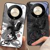 Schwarze Cartoon Dapeng Hülle für Honor Magic 6 50 70 90 Lite X7b 200 Pro Nova 10 Nova 5T X6 P30 Pura 70 Ultra Gehärtetes Glas Handyhülle