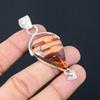 Pear Natural Red Snakeskin Jasper Mother Boho Pendant Jewelry Sterling Silver
