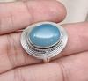Blue Chalcedony 925 Sterling Silver Ring: Handmade Boho Gemstone Jewelry