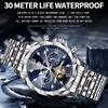 BINBOND Luxury Men Watch Top Original Waterproof Luminous Chronograph Man Wristwatch Stainless Steel Quartz Watches