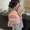 Ins Rivet Backpack for Women New Fashion College Student Schoolbag Pu Casual Travel Backpack Cross-border