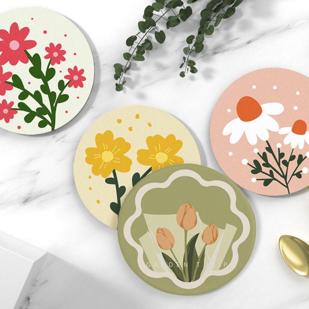 3PCS Anti-oil Heat Insulation Pad Morandi Color Dining Table Mat Kitchen Accessories Mug Mats  Home