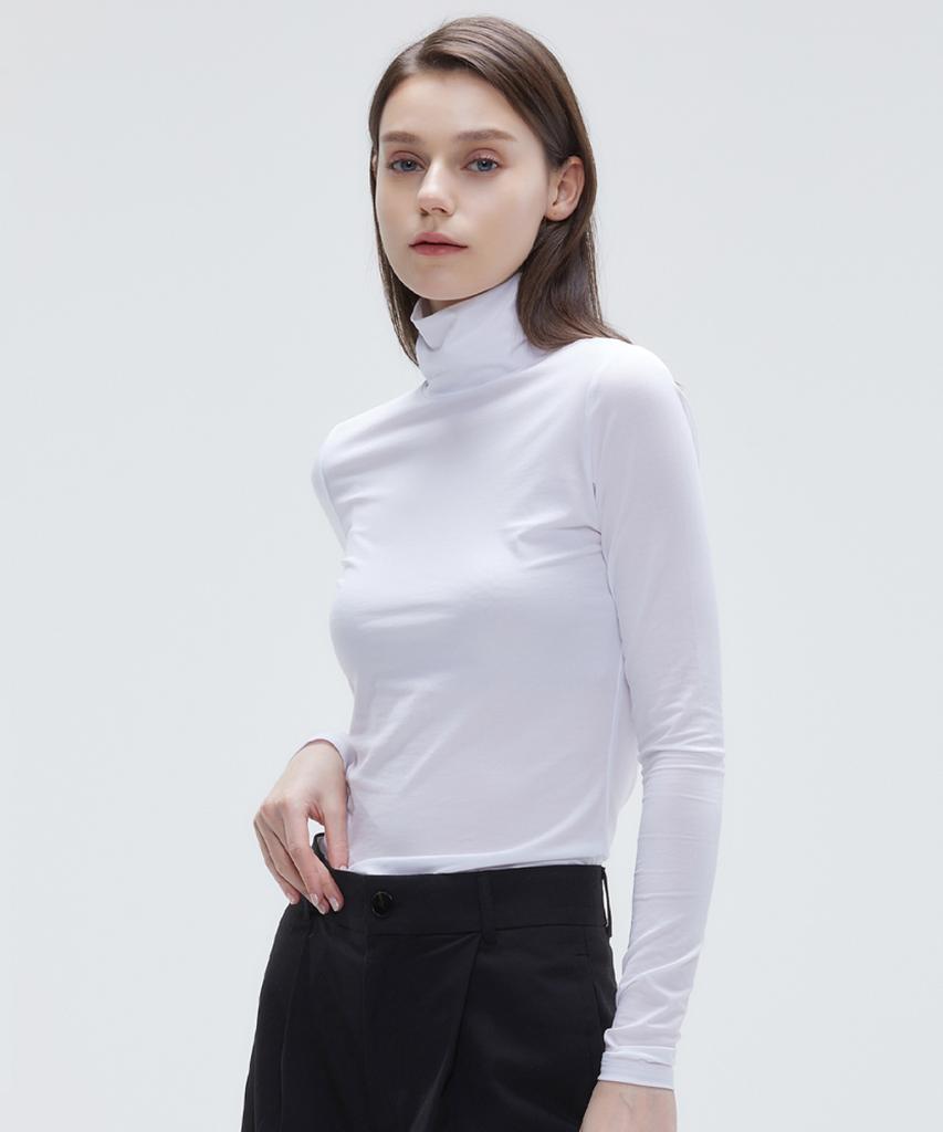 YJACK W_More Tension Slim Fit Roll Neck Long Sleeve T-Shirt (120Gsm) Ljt1822L