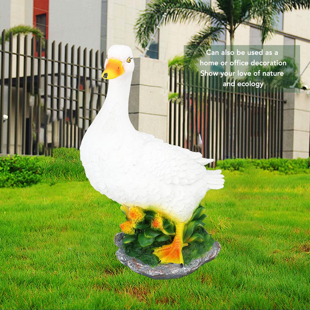 Duck Figurine Decoration Simulation Waterproof Resin Animal Sculpture Ornament for Garden Lawn