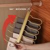 6 Tier Trouser Hangers Space Saving Foldable Holder Multi Organiser Rack Non-Slip Wardrobe Storage with Hooks for Pant Towels