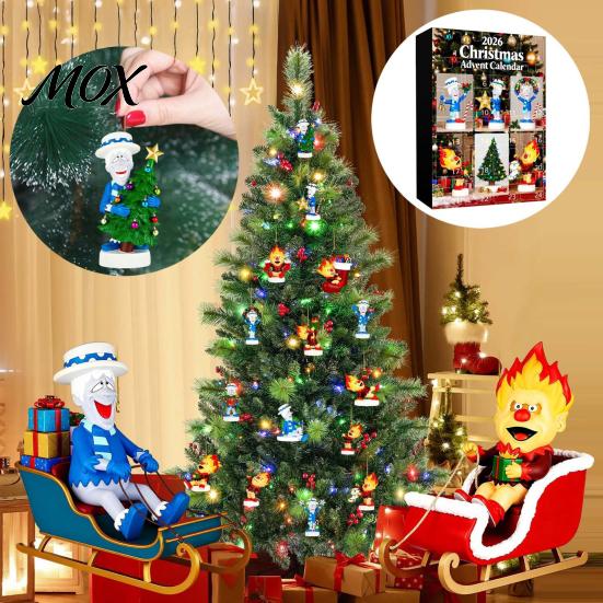 Advent Gift Boxes for Kids Christmas Calendar 2026, 24-Day Surprise Countdown with 24 Holiday Activity Set Acrylic Pendants, Anime Themed Collectible