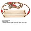Wooden Swing for Adults Children Outdoor Pastoral Swing with Adjustable Rope 100kg Max Load-Bearing Swing for Yard Garden