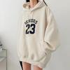Navava Loose Fit Casual Lettering Long Sleeve Hoodie Nt3030