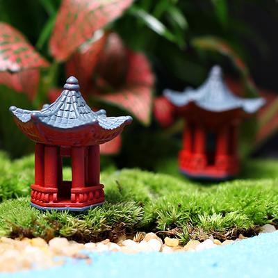 2 Adet Mini Masaüstü Dekorasyonu Torii Kapısı Japon Bahçesi Minyatür Tapınak Süsleri Mikro Taş Köşk Raf Japonya